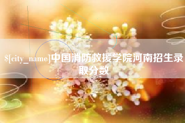 安陆中国消防救援学院河南招生录取分数