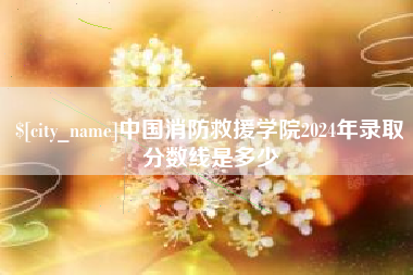 安陆中国消防救援学院2024年录取分数线是多少
