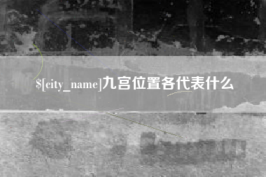 安陆九宫位置各代表什么