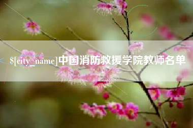安陆中国消防救援学院教师名单