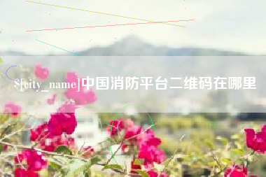 安陆中国消防平台二维码在哪里