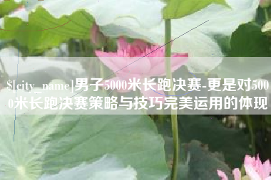 安陆男子5000米长跑决赛-更是对5000米长跑决赛策略与技巧完美运用的体现