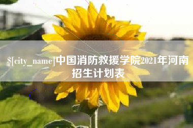安陆中国消防救援学院2021年河南招生计划表