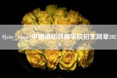 安陆中国消防救援学院招生简章2020